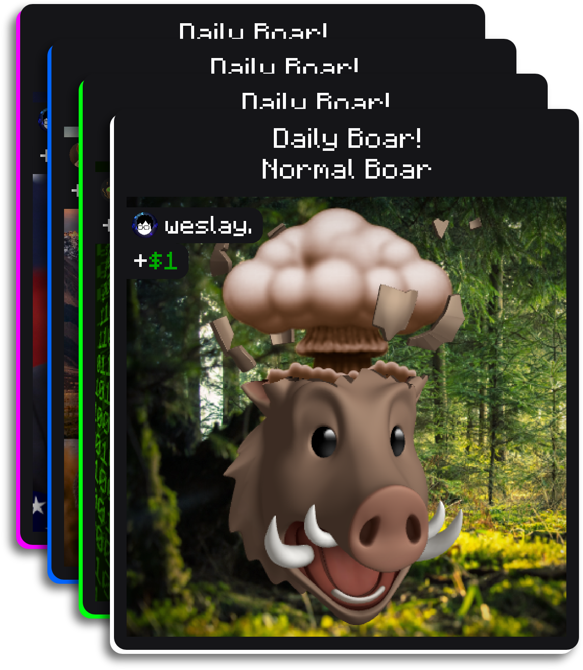 Stack of four Daily Boars